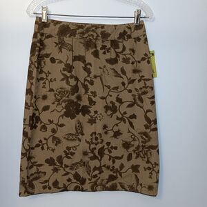 Vintage Terre Mer Voyage Floral Skirt 100% Cotton Made In France Boutique NWT